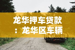 龙华押车贷款：龙华区车辆抵押贷款如何办理