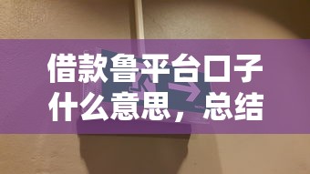 借款鲁平台口子什么意思，总结五个2025最新晚上也能秒下款的口子