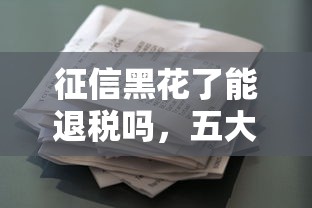 征信黑花了能退税吗，五大2025最新不是中介的贷款平台