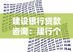 建设银行贷款咨询：建行个人贷款条件及流程详解