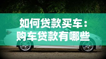 如何贷款买车：购车贷款有哪些申请流程