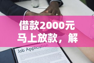 借款2000元马上放款，解答五家2025最新什么口子黑户可以下款