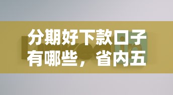 分期好下款口子有哪些，省内五个2025最新不看征信的贷款平台