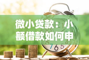 微小贷款：小额借款如何申请