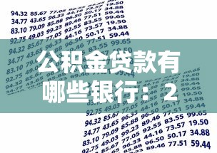 公积金贷款有哪些银行：2025年哪些银行支持公积金贷款