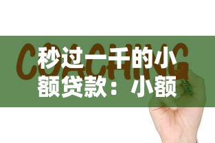 秒过一千的小额贷款：小额贷款如何快速到账一千元
