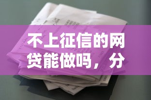 不上征信的网贷能做吗，分析五个2025最新极优花贷款平台