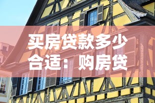 买房贷款多少合适：购房贷款额度怎样规划最合理
