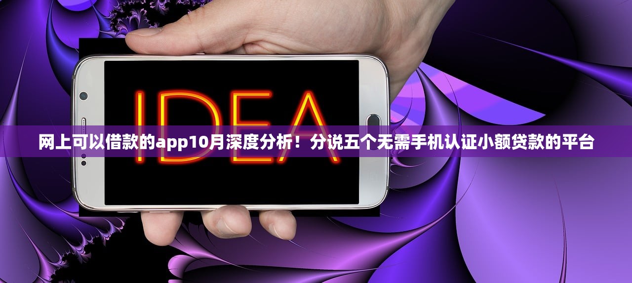 网上可以借款的app10月深度分析！分说五个无需手机认证小额贷款的平台