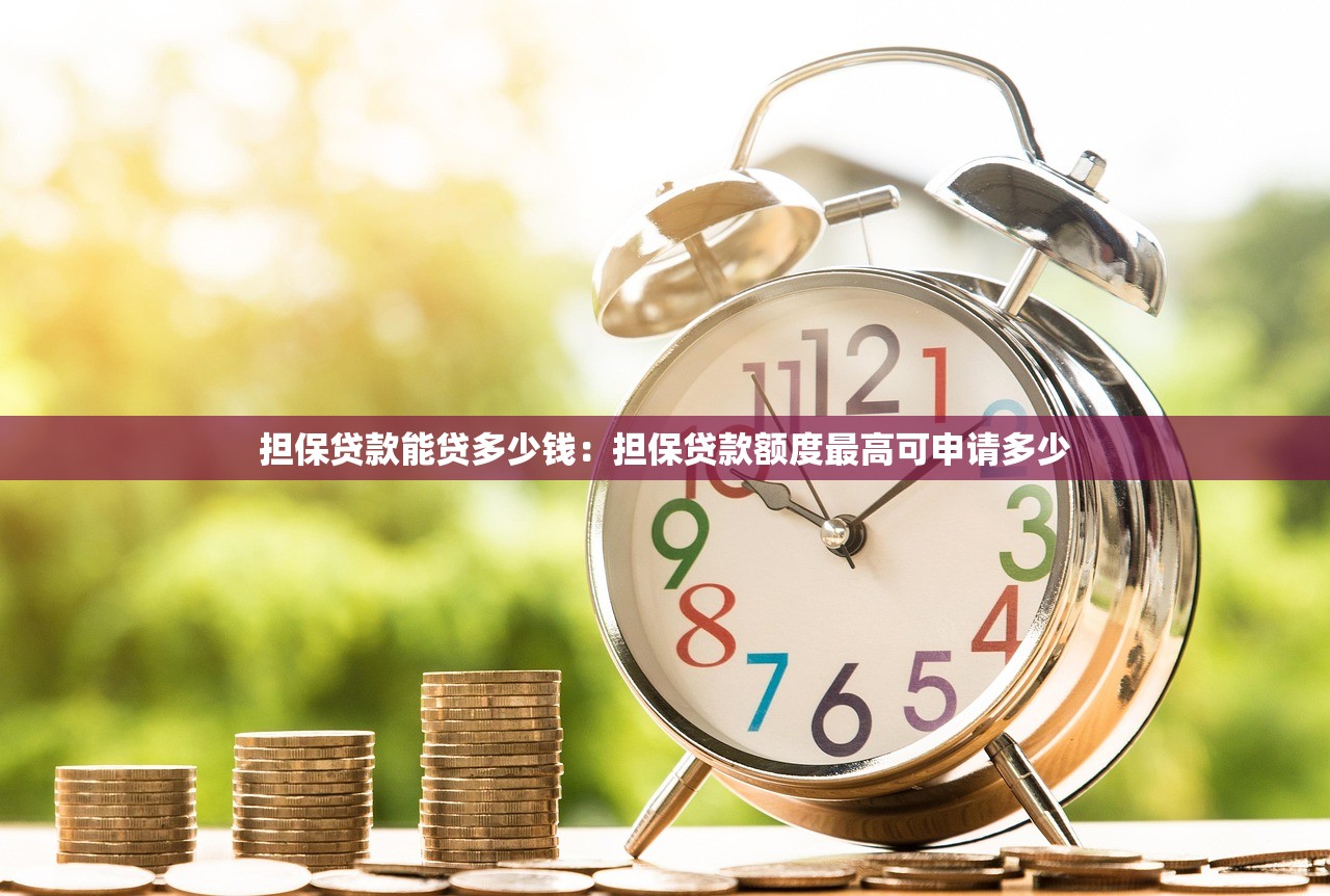 担保贷款能贷多少钱：担保贷款额度最高可申请多少