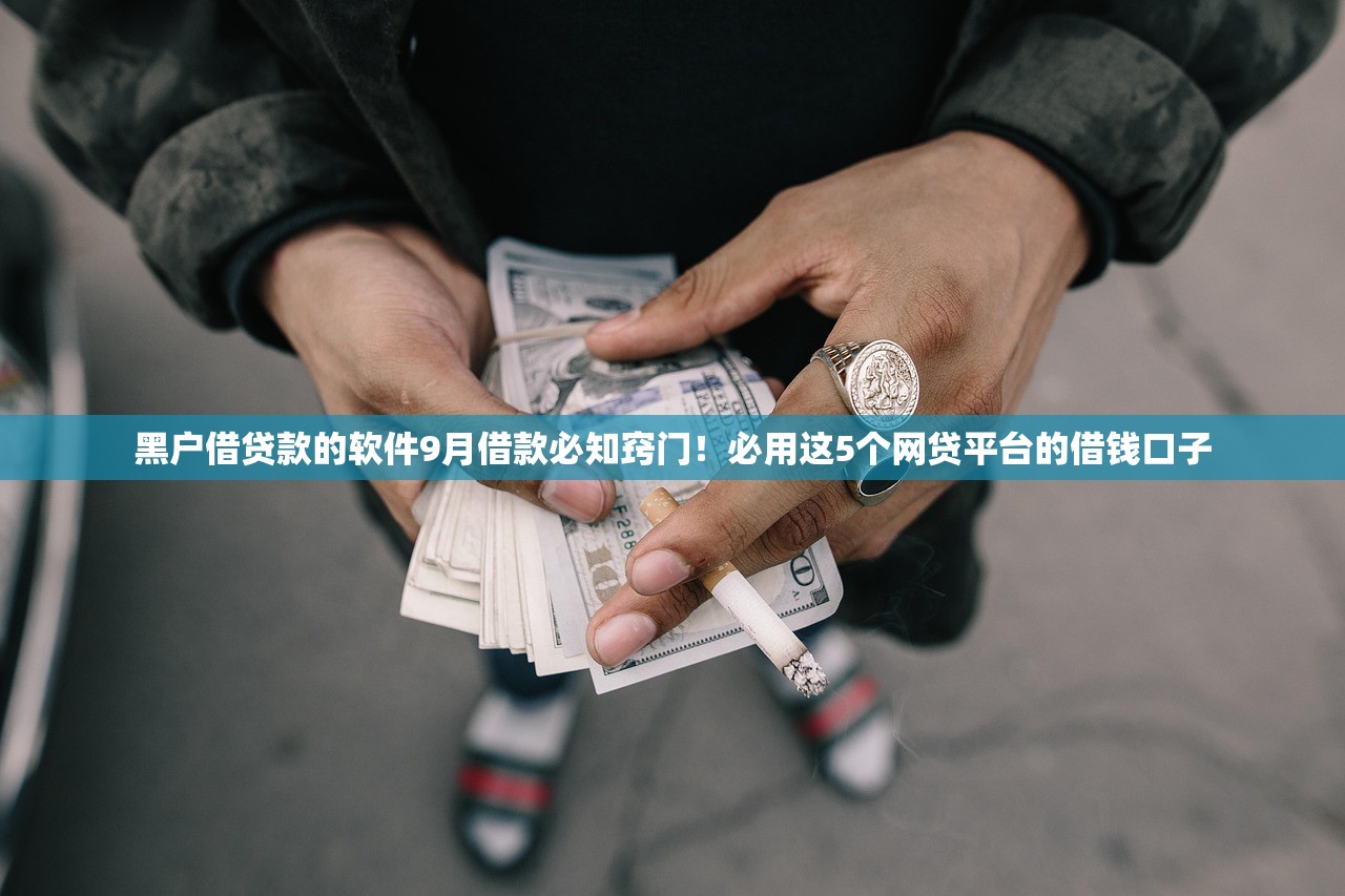 黑户借贷款的软件9月借款必知窍门！必用这5个网贷平台的借钱口子