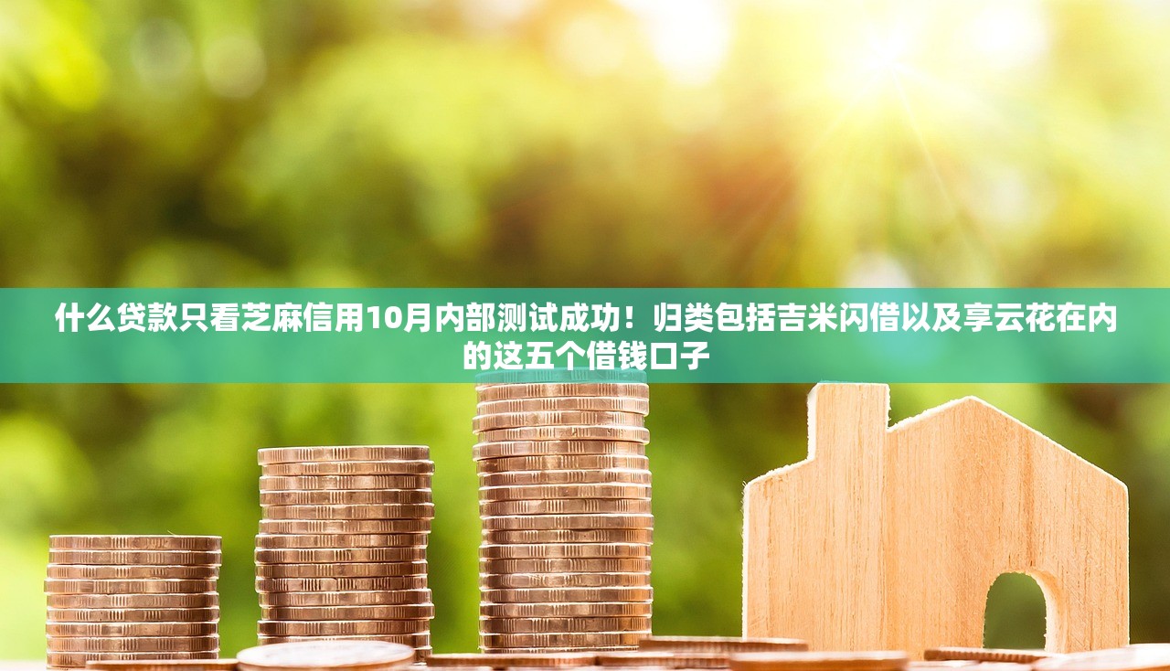 什么贷款只看芝麻信用10月内部测试成功！归类包括吉米闪借以及享云花在内的这五个借钱口子