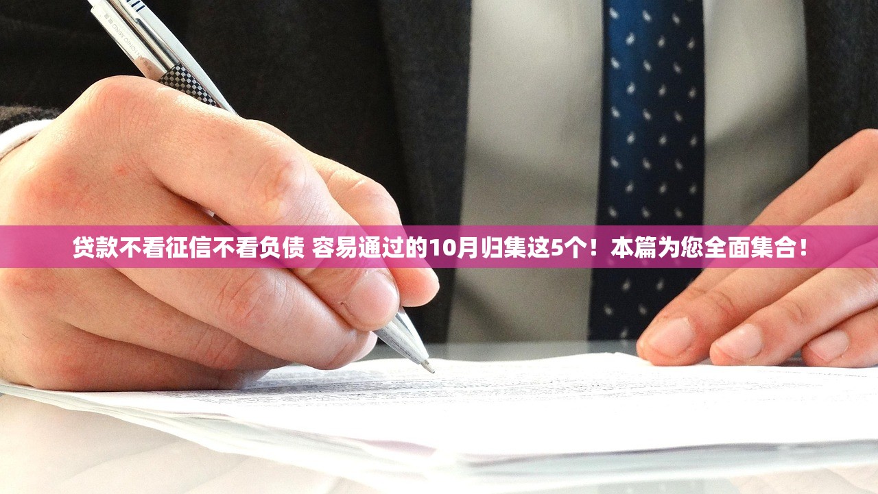 贷款不看征信不看负债 容易通过的10月归集这5个！本篇为您全面集合！