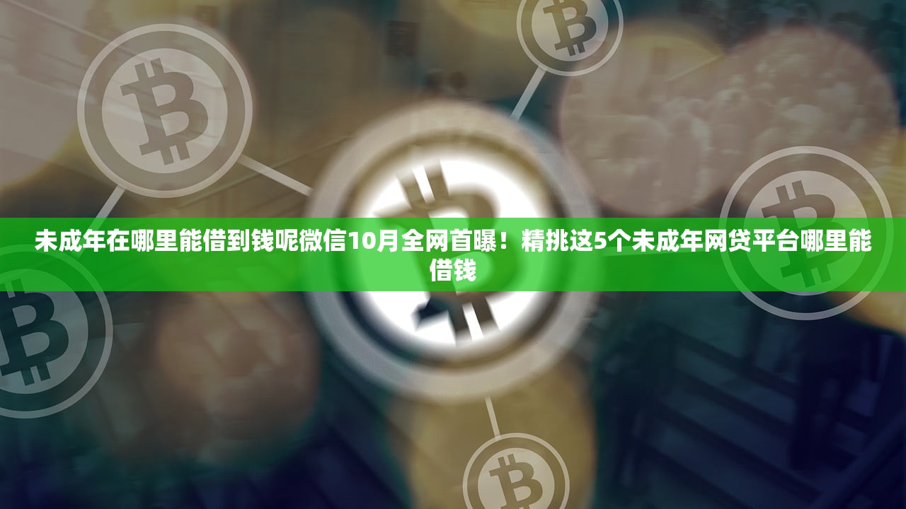 未成年在哪里能借到钱呢微信10月全网首曝！精挑这5个未成年网贷平台哪里能借钱