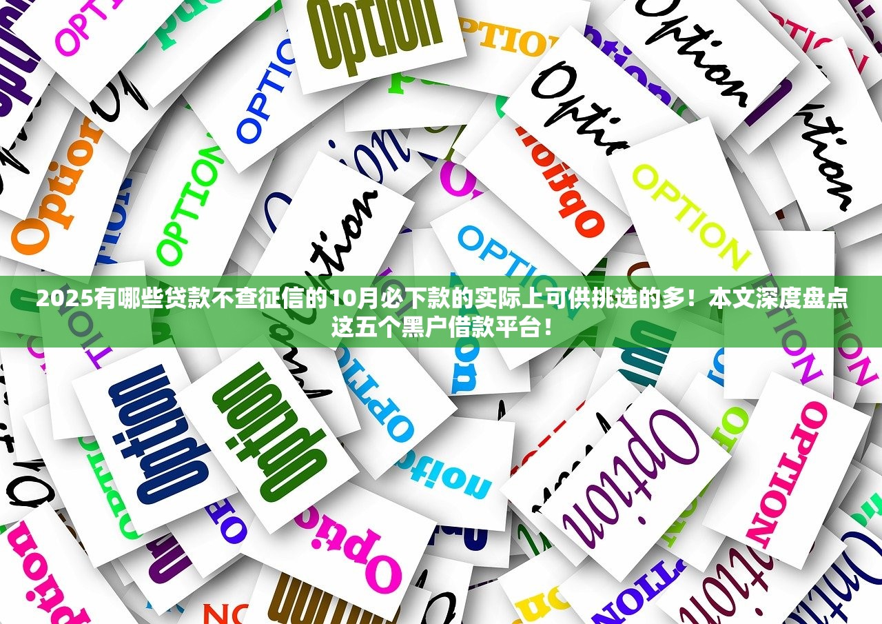 2025有哪些贷款不查征信的10月必下款的实际上可供挑选的多！本文深度盘点这五个黑户借款平台！