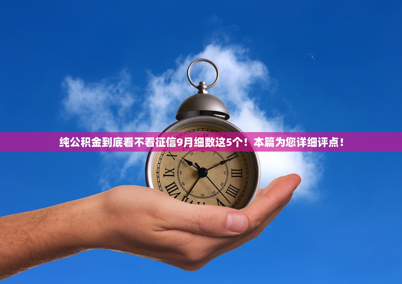 纯公积金到底看不看征信9月细数这5个！本篇为您详细评点！
