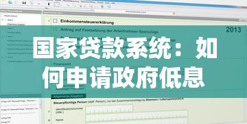 国家贷款系统：如何申请政府低息贷款？