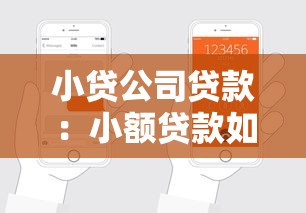 小贷公司贷款：小额贷款如何申请更便捷