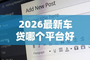 2026最新车贷哪个平台好下款，总结十个满19岁可以借款的平台！