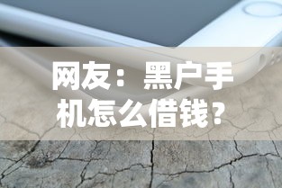 网友：黑户手机怎么借钱？求介绍几款平台征信不好能真真正正借到钱