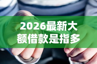 2026最新大额借款是指多少，总结十个平台容易借钱！