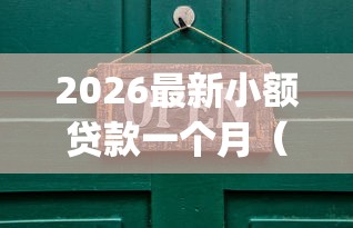 2026最新小额贷款一个月（支持微信），5个黑户贷款必下口子app无私分享