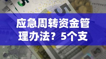应急周转资金管理办法？5个支持下款到微信的大额贷款平台