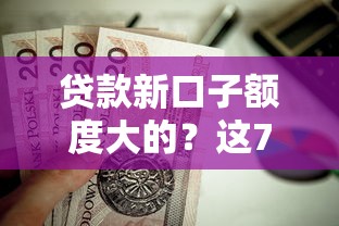 贷款新口子额度大的？这7个2025新口子不用审核的方法值得一试