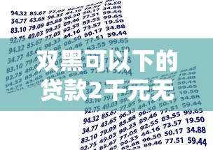 双黑可以下的贷款2千元无门槛本月借款平台力荐！分享小额网贷口子2千元无门槛借款