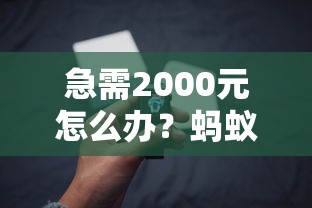 急需2000元怎么办？蚂蚁新口借钱试试这8个无门槛平台