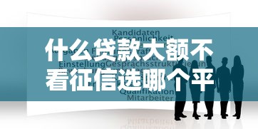 什么贷款大额不看征信选哪个平台？8个大额网贷平台推荐