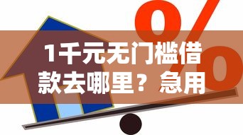 1千元无门槛借款去哪里？急用钱网贷贷不了怎么办看这8个平台