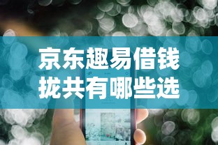 京东趣易借钱拢共有哪些选择?7个网上借钱的平台详解 京东趣易借钱拢共有哪些选择?7个网上借钱的平台详解