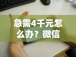 急需4千元怎么办？微信借钱花备用金试试这6个无门槛平台