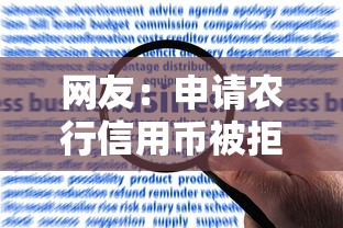 网友：申请农行信用币被拒？求介绍几款平台容易借款成功