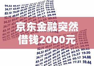 京东金融突然借钱2000元无门槛本月借款平台力荐！分享小额网贷口子2000元无门槛借款