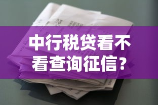 中行税贷看不看查询征信？这9个平台可以贷款10万值得一试