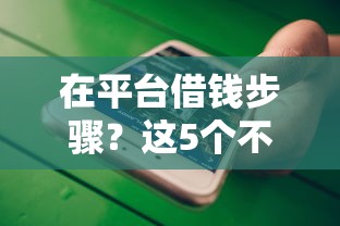在平台借钱步骤？这5个不查征信的口子值得一试