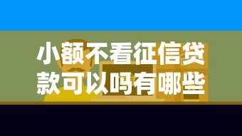 小额不看征信贷款可以吗有哪些？分享10个贷款客户平台