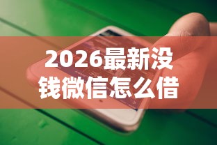2026最新没钱微信怎么借钱呢，总结十个平台借钱不看综合评分！