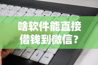啥软件能直接借钱到微信？看看这6个黑户有逾期也能必过的口子怎么样