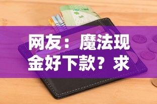 网友：魔法现金好下款？求介绍几款征信黑没逾期平台可以贷到钱