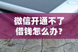 微信开通不了借钱怎么办？6个支持下款到微信的大的网贷平台