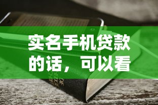 实名手机贷款的话，可以看看这7个黑口子秒下款2025