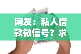 网友：私人借款微信号？求介绍几款贷款可靠的平台
