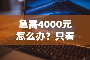 急需4000元怎么办？只看征信不看负债试试这5个无门槛平台