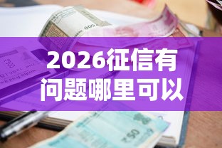 2026征信有问题哪里可以贷款10万，差1万元就选这5个平台