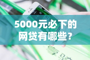 5000元必下的网贷有哪些？分享5个花户贷款口子秒下的