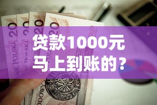 贷款1000元马上到账的？这9个征信呆账黑户贷款平台值得一试