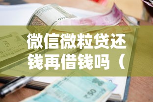微信微粒贷还钱再借钱吗（最新发布！）10个好贷款平台